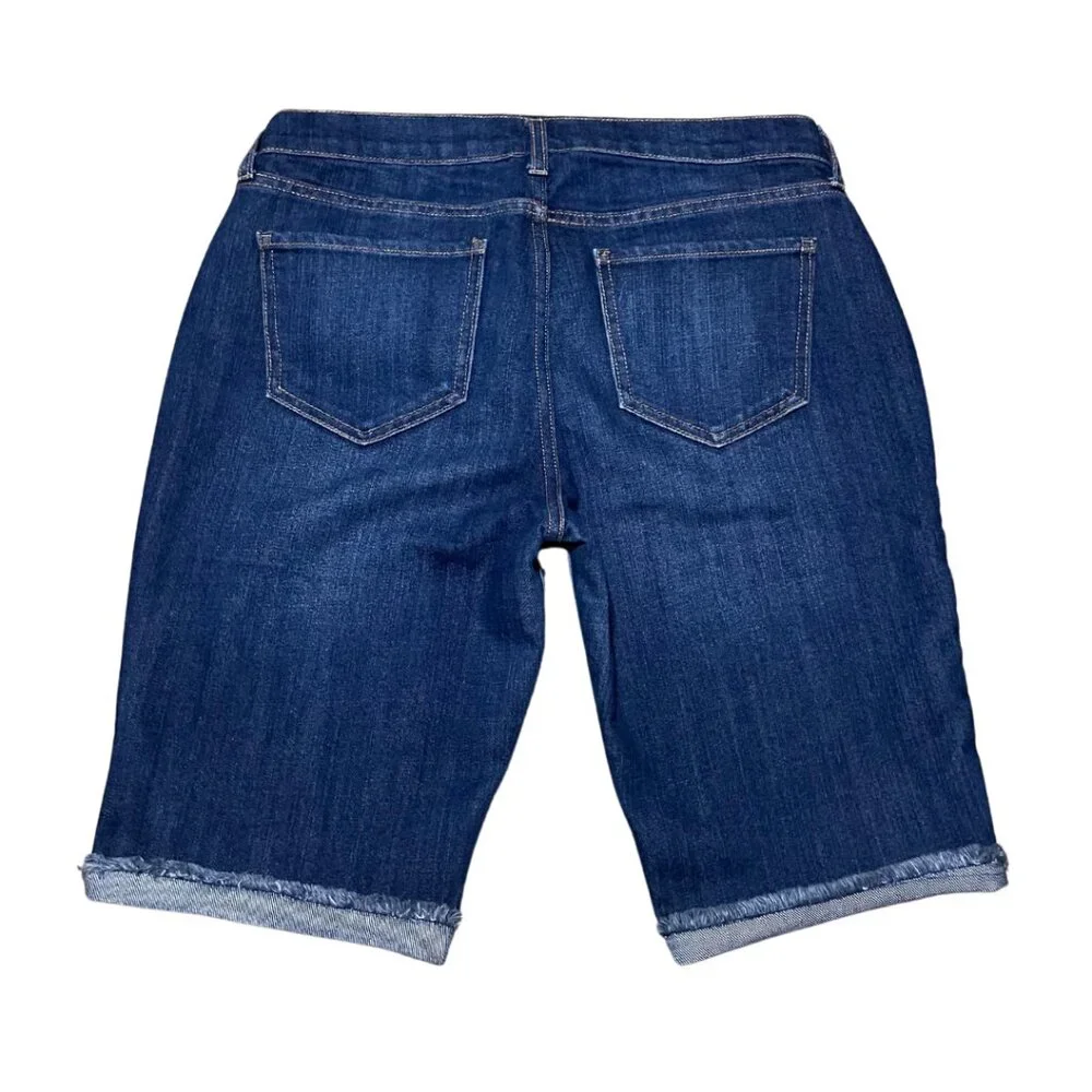Old Navy Dark Wash Denim High Rise Bermuda Shorts Women's Size 6